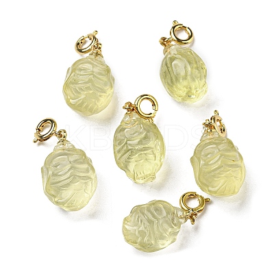 Natural Citrine Pendant Decorations G-R489-17G-1