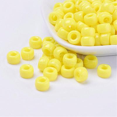 Opaque Acrylic European Large Hole Beads PL338-2-1