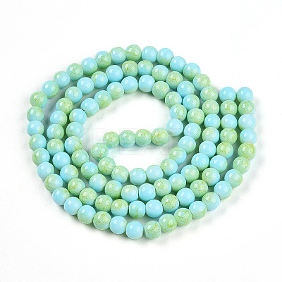 Baking Paint Glass Beads Strands DGLA-N003-8mm-C04-1