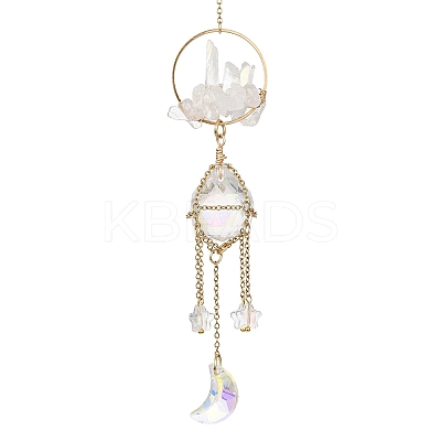 Stainless Steel Cable Chains Pouch Teardrop Pendant Decorations HJEW-JM01578-1