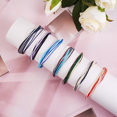 Waxed Polyester Cord Bracelets Set BJEW-SW00031-1