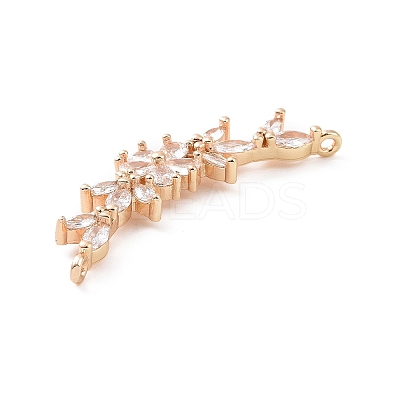 Brass Pave Clear Cubic Zirconia Connector Charms ZIRC-K088-01KCG-1