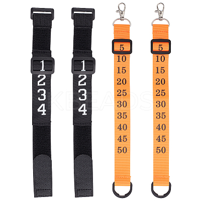 4Pcs 2 Styles Polyester Football Referee Chain Clips Cord Bracelets Set BJEW-BC0001-30-1