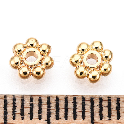 Brass Daisy Spacer Beads KK-T014-43G-1