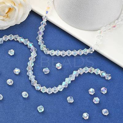 Handmade Glass Faceted Bicone Beads LS-GB6mmC28-AB-1