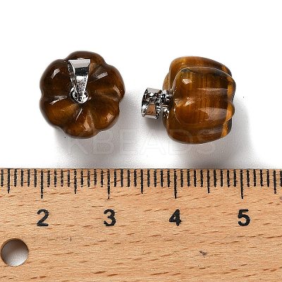 Natural Tiger Eye Pumpkin Charms G-K338-27P-01-1