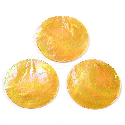 Spray Painted Natural Capiz Shell Pendants SSHEL-Z002-01F-1