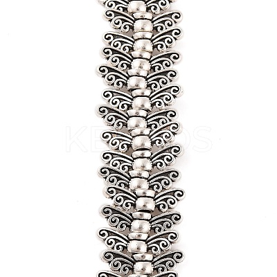 Tibetan Style Wing Alloy Bead Strands X-TIBEB-O007-22-LF-1