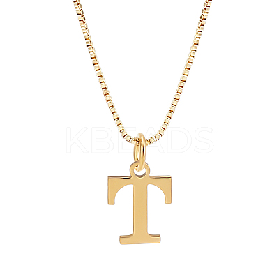 1pc 304 Stainless Steel Letter Pendant Necklaces NJEW-LP0001-38T-G-1