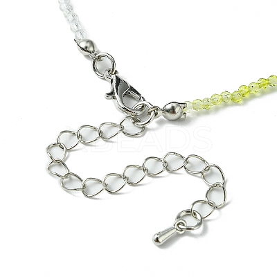 Faceted Rondelle Glass Beaded Necklace for Women NJEW-M208-02J-1