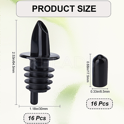 Plastic 32Pcs 2 Style Plastic Wine Pourers & Bottle Cap FIND-CP0002-04-1