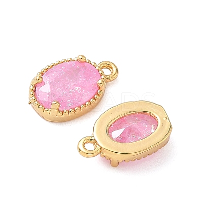 Brass Crushed Ice Cut Cubic Zirconia Pendants KK-D024-24B-G-1