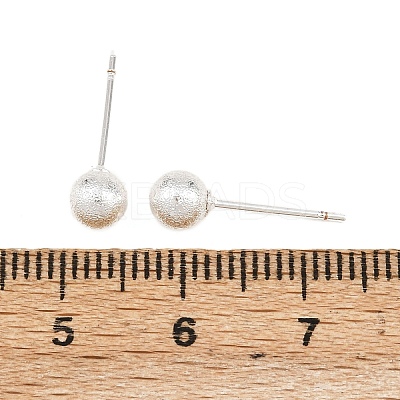Brass Round Stud Earrings EJEW-C171-01C-S-1