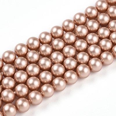 Baking Paint Pearlized Glass Pearl Bead Strands HY-N002-4mm-C02-1