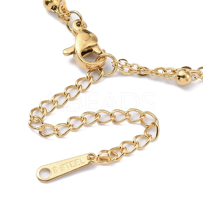 304 Stainless Steel Cable & Satellite Chains Double Layer Multi-strand Bracelet BJEW-E092-04G-1