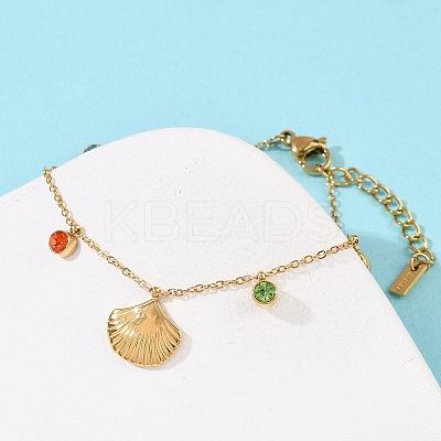 304 Stainless Steel Charms Bracelets for Women BJEW-C114-09G-1