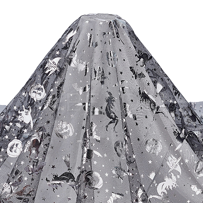 Halloween Polyester Mesh Fabric AJEW-WH0314-852E-1
