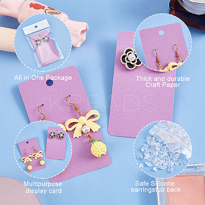 120Pcs Blank kraft Paper Earring Card Holder for Earring Display DIY-PH0009-96A-1
