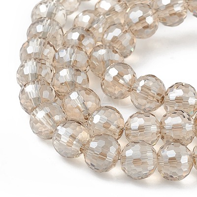 Transparent Electroplate Glass Beads Strands EGLA-F151-PL04-1