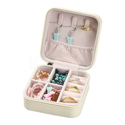 Imitation Leather Jewelry Zipper Box LBOX-T001-01A-1