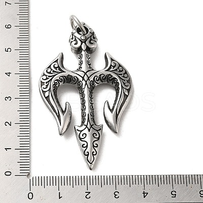 304 Stainless Steel Big Pendants STAS-D091-01AS-1