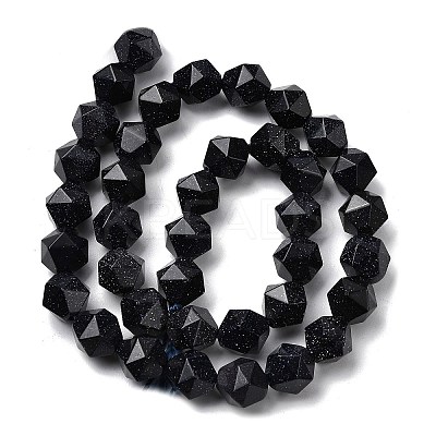 Synthetic Blue Goldstone Beads Strands G-Z119-A24-03-1