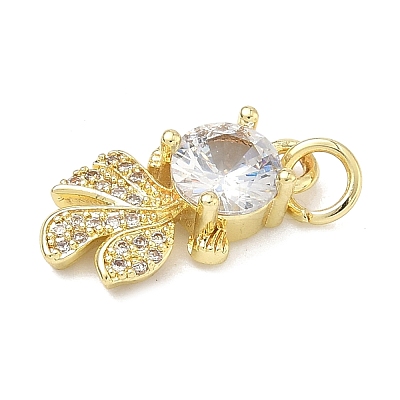Brass Micro Pave Cubic Zirconia Pendants KK-K417-14B-G-1
