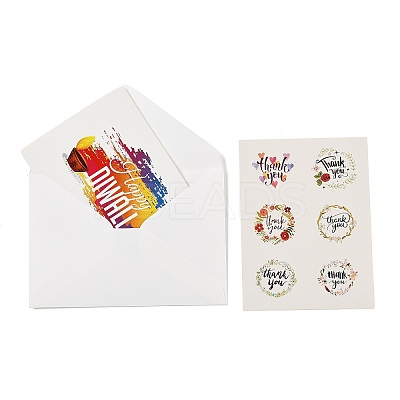 Rectangle Diwali Day Paper Greeting Card DIY-NH0010-01A-1