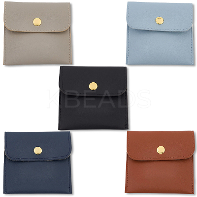 5Pcs 5 Colors PU Imitation Leather Jewelry Storage Bags ABAG-CL0001-04A-1