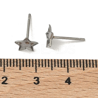 Tarnish Resistant 304 Stainless Steel Stud Earring Settings X-STAS-Q170-10-1