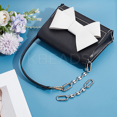 2Pcs 304 Stainless Steel Oval Link Bag Extender Chains AJEW-UN0001-74-1
