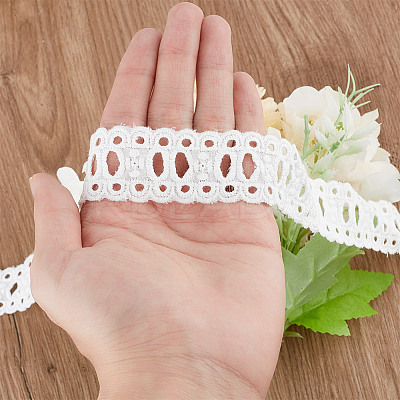 15 Yards Cotton Embroidery Flower Hollow Lace Ribbon OCOR-DR0001-05-1