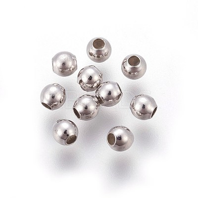 Anti-Tarnish Rhodium Plated 925 Sterling Silver Beads STER-E062-07P-1