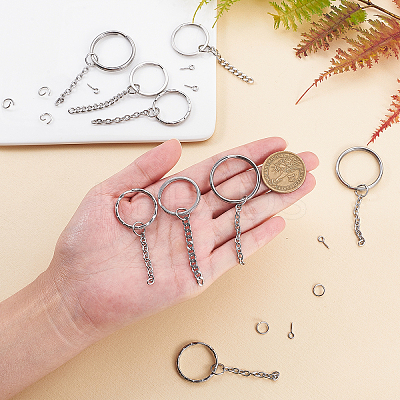 304 Stainless Steel Keychain Ring STAS-UN0003-23P-1
