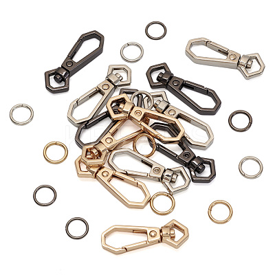 15Pcs 6 Colors Alloy Swivel Snap Hook Clasps FIND-TA0003-78-1