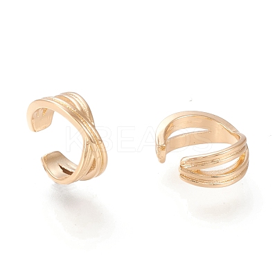 Brass Cuff Earrings EJEW-I249-20G-1