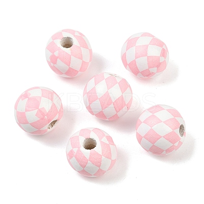 Christmas Printed Schima Wood European Beads WOOD-I015-01G-1