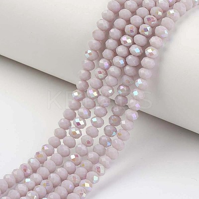 Electroplate Opaque Solid Color Glass Beads Strands X-EGLA-A034-P4mm-L08-1