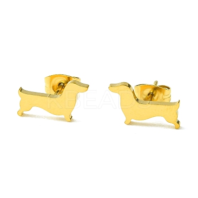Cute Little Animal Theme 304 Stainless Steel Stud Earrings EJEW-B041-03B-G-1