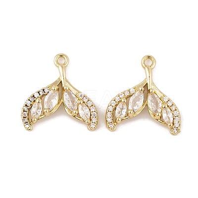 Brass Micro Pave Clear Cubic Zirconia Charms LS-KK-L212-22G-1
