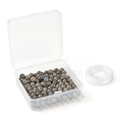 100Pcs 8mm Grade AA Natural  Labradorite Round Beads DIY-LS0002-58-1