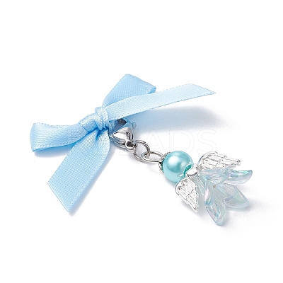 Angel Glass Pearl Beads & Acrylic Pendant Decorations HJEW-JM03184-02-1
