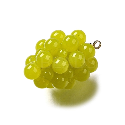 Grape Brass Acrylic Pendants OACR-R006-05G-08-1