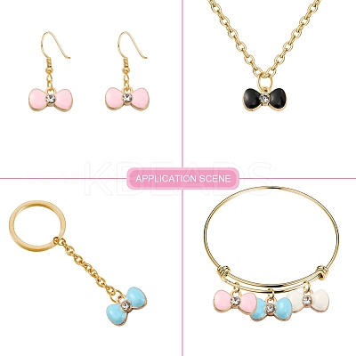 40Pcs 4 Colors Alloy Enamel Charms ENAM-CJ0002-34-1