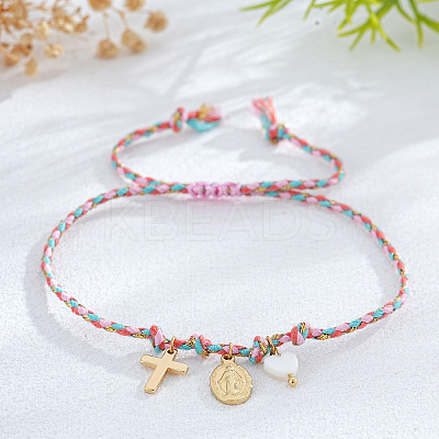 Religion Brass & Natural Shell Charm Bracelets KR4902-5-1
