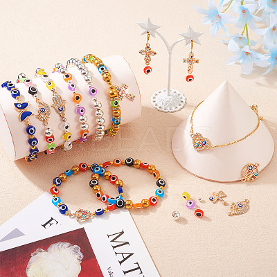 DIY Evil Eye Bracelet Making Kit DIY-TA0004-42-1