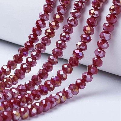 Electroplate Glass Beads Strands EGLA-A034-P6mm-B04-1