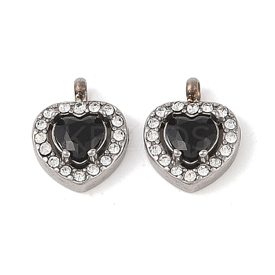 304 Stainless Steel Cubic Zirconia Pendants STAS-A076-02P-04-1