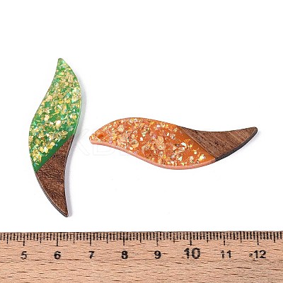 Opaque Resin and Walnut Wood Big Pendants RESI-T060-21A-1