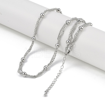 Rack Plating Brass Ball Link Chain Necklaces for Women NJEW-K382-05P-1